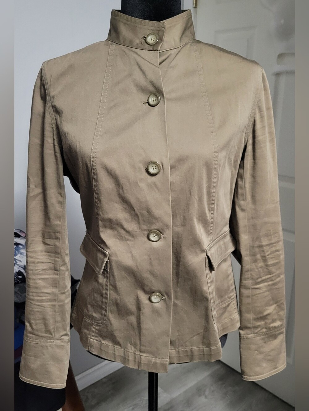 5/$20**Deane & White Size 8 Tan Cotton Utility Safari Jacket Coat